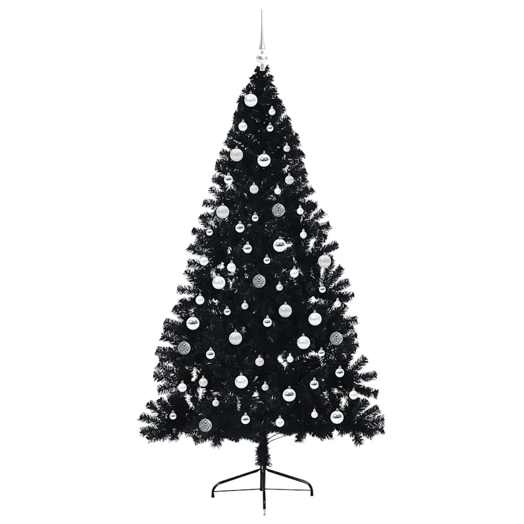 Kunstmatig Voorverlicht Kerstboom met 300 LED Zwart 210 cm PVC