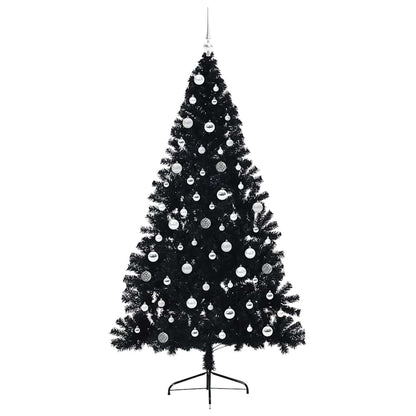 Kunstmatig Voorverlicht Kerstboom met 300 LED Zwart 210 cm PVC