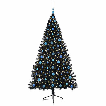 Kunstmatig Voorverlicht Kerstboom met 300 LED Zwart 210 cm PVC