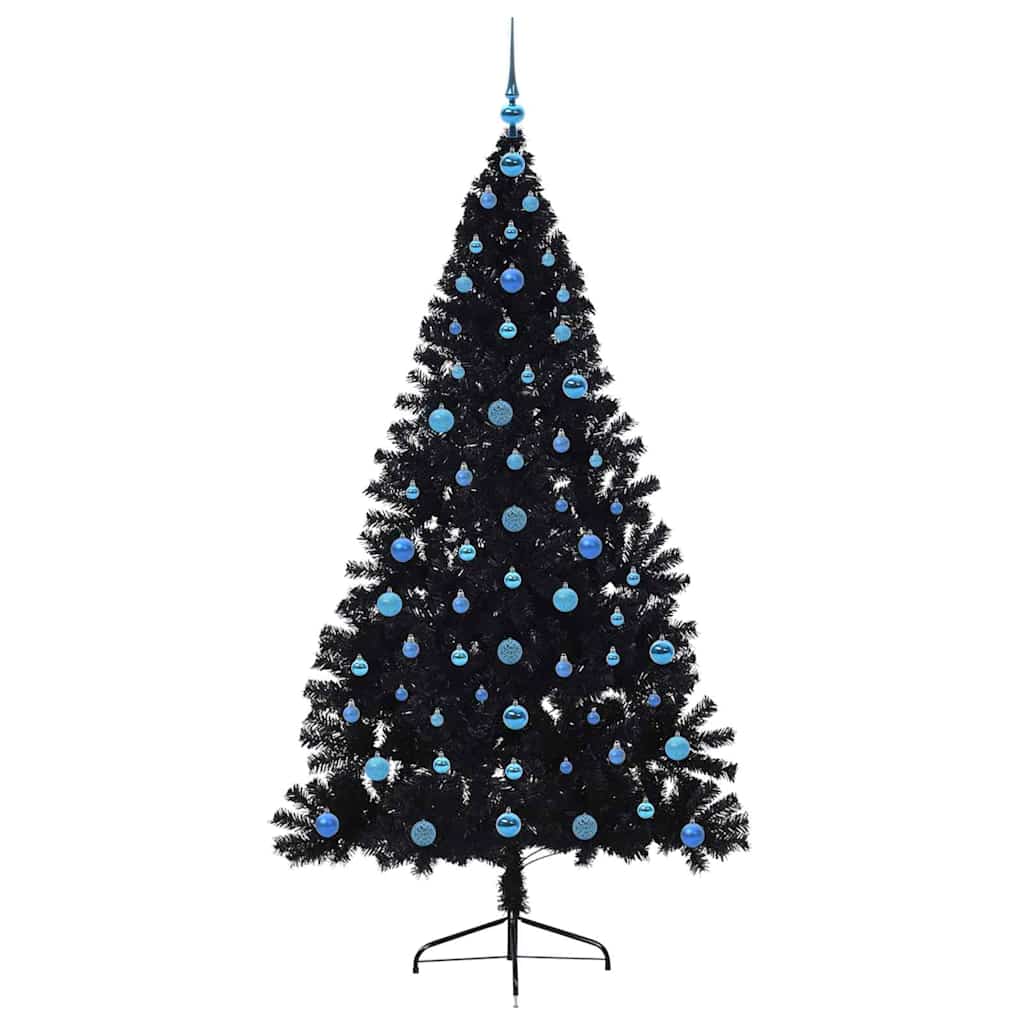 Kunstmatig Voorverlicht Kerstboom met 300 LED Zwart 210 cm PVC