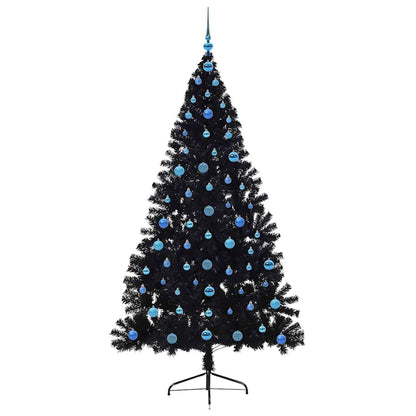 Kunstmatig Voorverlicht Kerstboom met 300 LED Zwart 210 cm PVC
