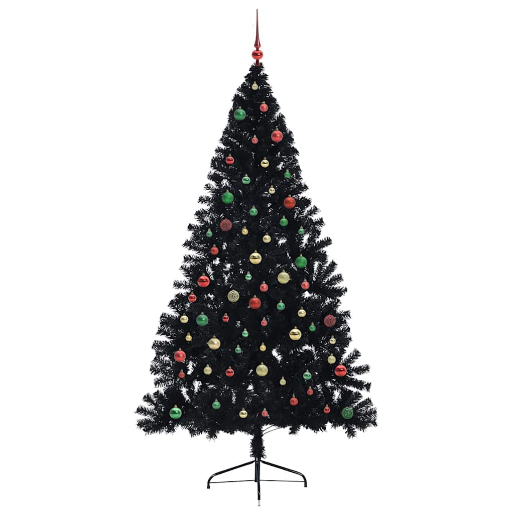 Kunstmatig Voorverlicht Kerstboom met 300 LED Zwart 210 cm PVC