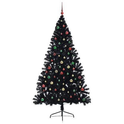 Kunstmatig Voorverlicht Kerstboom met 300 LED Zwart 210 cm PVC