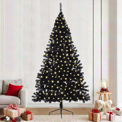 Kunstmatig Voorverlicht Kerstboom met 300 LED Zwart 240 cm PVC