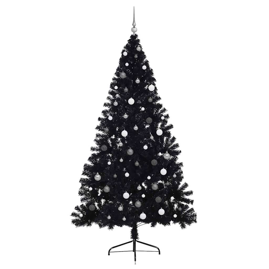 Kunstmatig Voorverlicht Kerstboom met 300 LED Zwart 240 cm PVC