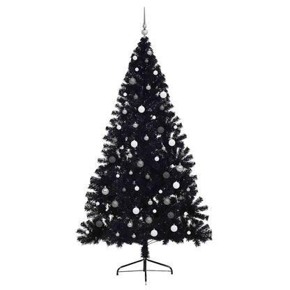Kunstmatig Voorverlicht Kerstboom met 300 LED Zwart 240 cm PVC