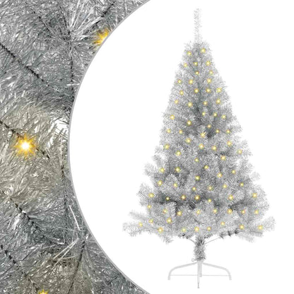 Kunstmatig Voorverlicht Kerstboom met 150 LED Zilver 120 cm PET