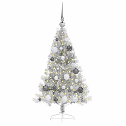 Kunstmatig Voorverlicht Kerstboom met 150 LED Zilver 120 cm PET