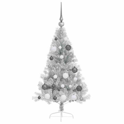 Kunstmatig Voorverlicht Kerstboom met 150 LED Zilver 120 cm PET