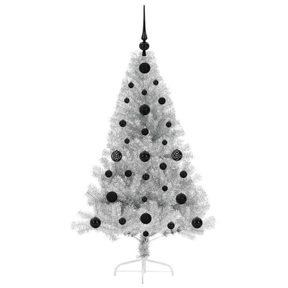 Kunstmatig Voorverlicht Kerstboom met 150 LED Zilver 120 cm PET