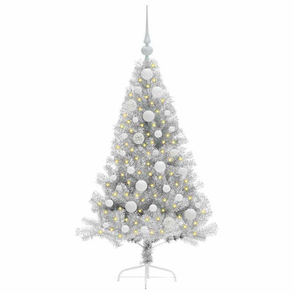 Kunstmatig Voorverlicht Kerstboom met 150 LED Zilver 120 cm PET