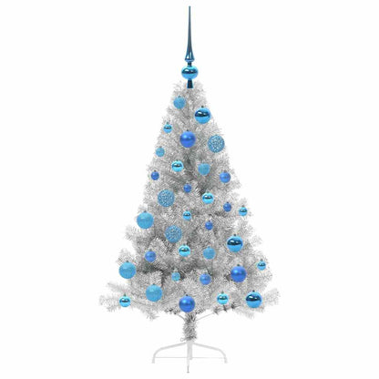 Kunstmatig Voorverlicht Kerstboom met 150 LED Zilver 120 cm PET