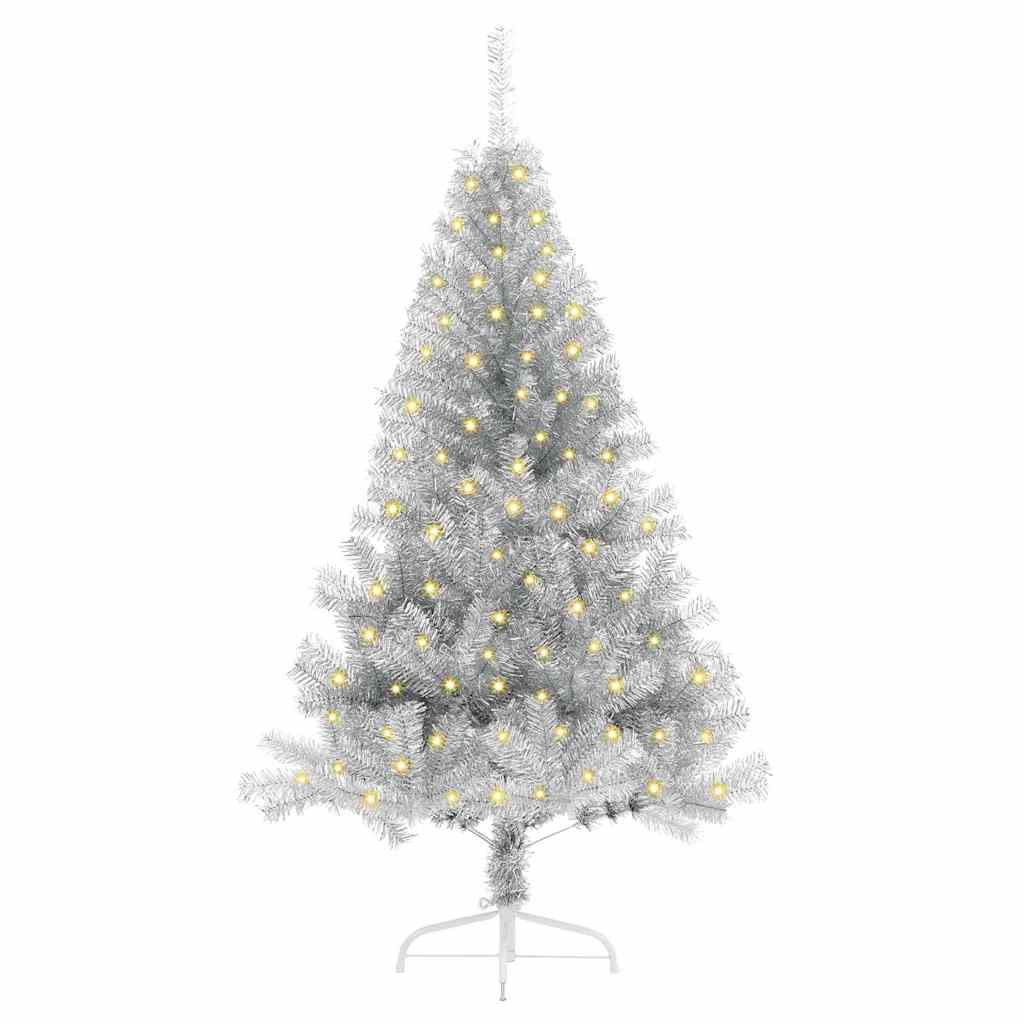Kunstmatig Voorverlicht Kerstboom met 150 LED Zilver 150 cm PET