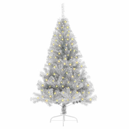 Kunstmatig Voorverlicht Kerstboom met 150 LED Zilver 150 cm PET