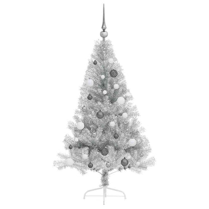 Kunstmatig Voorverlicht Kerstboom met 150 LED Zilver 150 cm PET