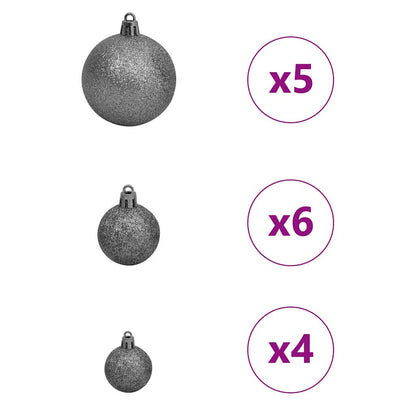 Kunstmatig Voorverlicht Kerstboom met 150 LED Zilver 150 cm PET