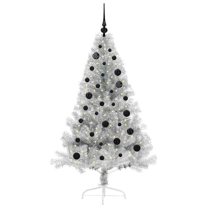 Kunstmatig Voorverlicht Kerstboom met 150 LED Zilver 150 cm PET