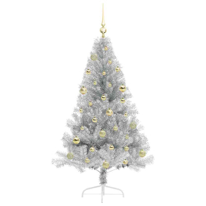 Kunstmatig Voorverlicht Kerstboom met 150 LED Zilver 150 cm PET