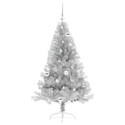 Kunstmatig Voorverlicht Kerstboom met 150 LED Zilver 150 cm PET
