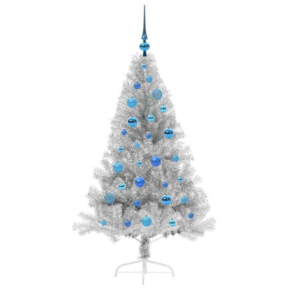 Kunstmatig Voorverlicht Kerstboom met 150 LED Zilver 150 cm PET