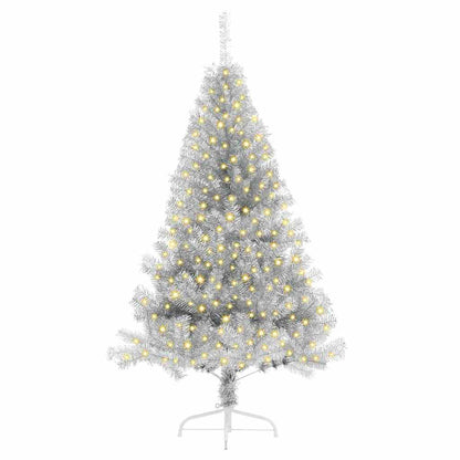 Kunstmatig Voorverlicht Kerstboom met 300 LED Zilver 180 cm PET