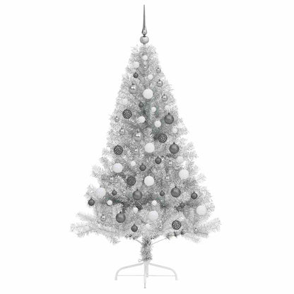 Kunstmatig Voorverlicht Kerstboom met 300 LED Zilver 180 cm PET