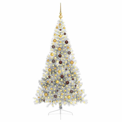 Kunstmatig Voorverlicht Kerstboom met 300 LED Zilver 210 cm PET
