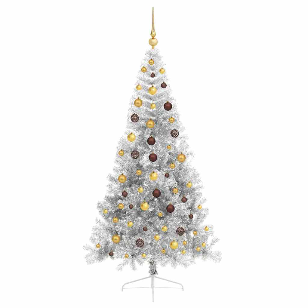 Kunstmatig Voorverlicht Kerstboom met 300 LED Zilver 210 cm PET
