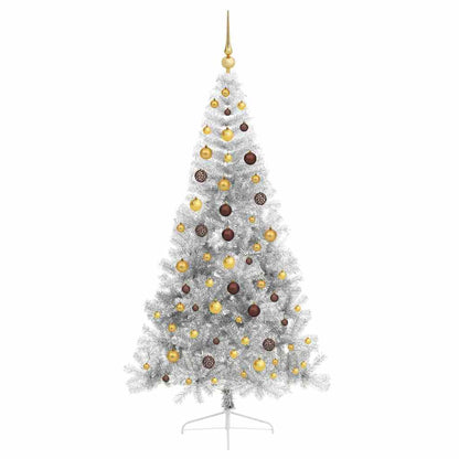 Kunstmatig Voorverlicht Kerstboom met 300 LED Zilver 210 cm PET