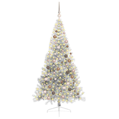 Kunstmatig Voorverlicht Kerstboom met 300 LED Zilver 210 cm PET