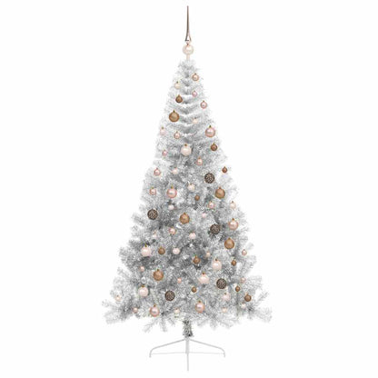 Kunstmatig Voorverlicht Kerstboom met 300 LED Zilver 210 cm PET