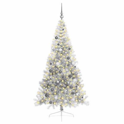 Kunstmatig Voorverlicht Kerstboom met 300 LED Zilver 210 cm PET