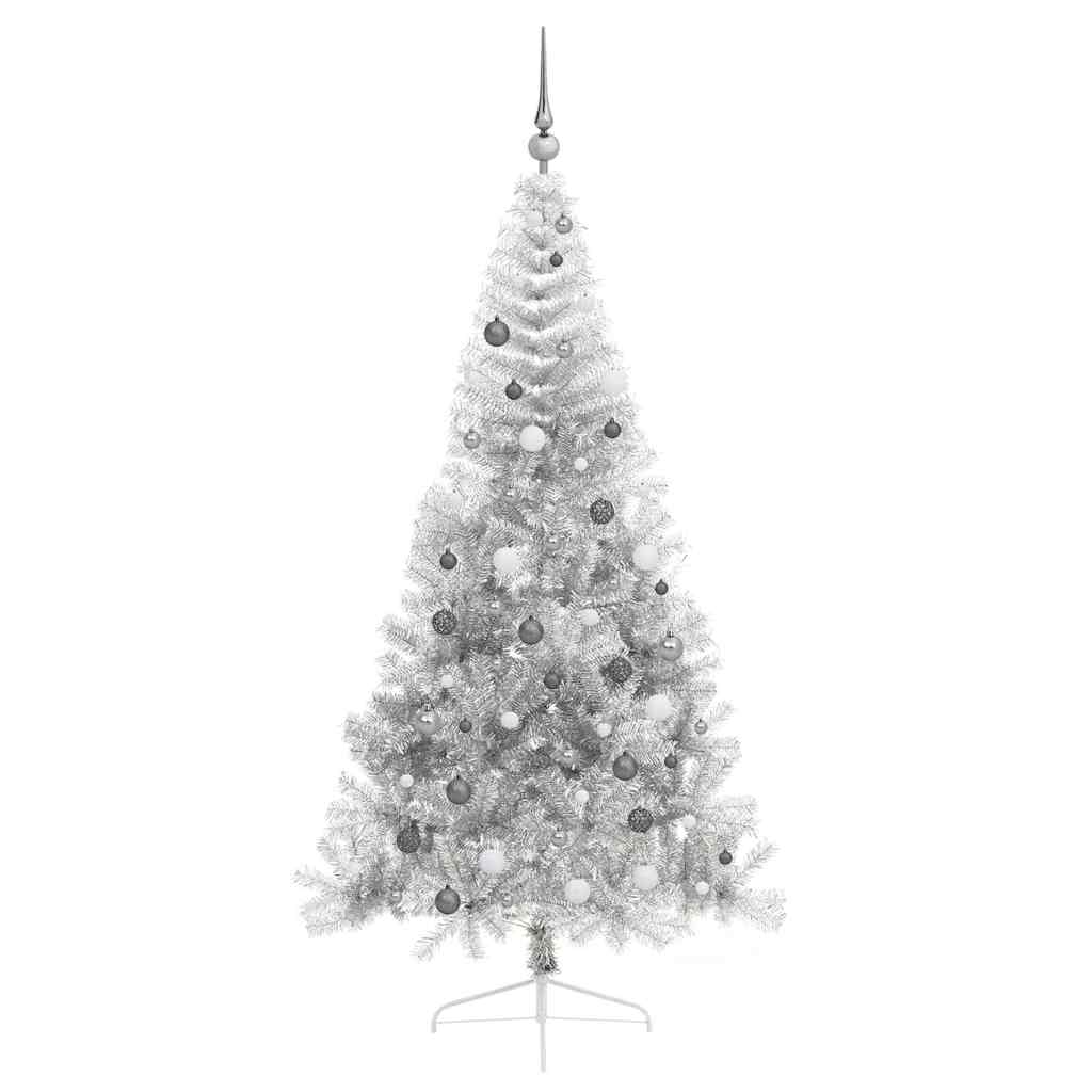 Kunstmatig Voorverlicht Kerstboom met 300 LED Zilver 210 cm PET