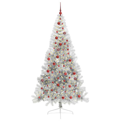 Kunstmatig Voorverlicht Kerstboom met 300 LED Zilver 210 cm PET