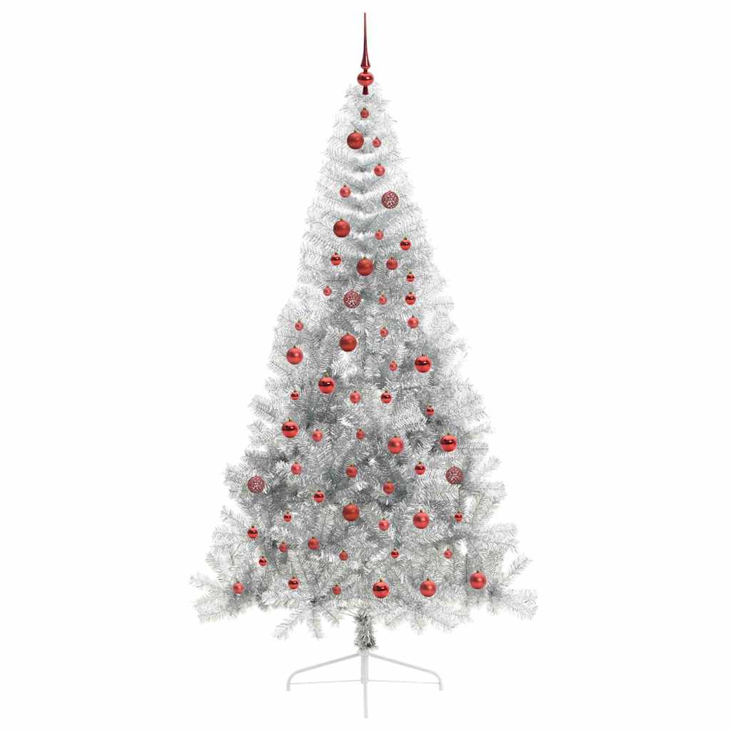 Kunstmatig Voorverlicht Kerstboom met 300 LED Zilver 210 cm PET