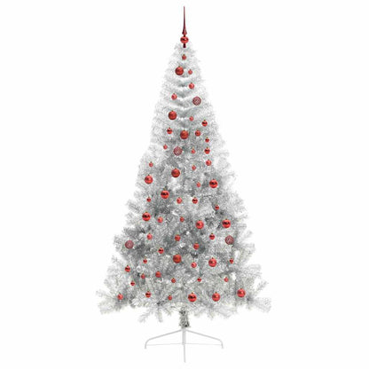 Kunstmatig Voorverlicht Kerstboom met 300 LED Zilver 210 cm PET