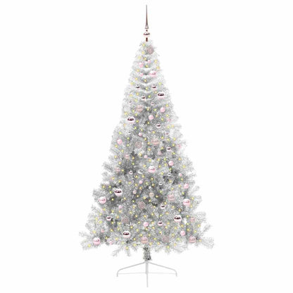 Kunstmatig Voorverlicht Kerstboom met 300 LED Zilver 210 cm PET