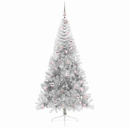 Kunstmatig Voorverlicht Kerstboom met 300 LED Zilver 210 cm PET