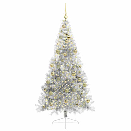 Kunstmatig Voorverlicht Kerstboom met 300 LED Zilver 210 cm PET