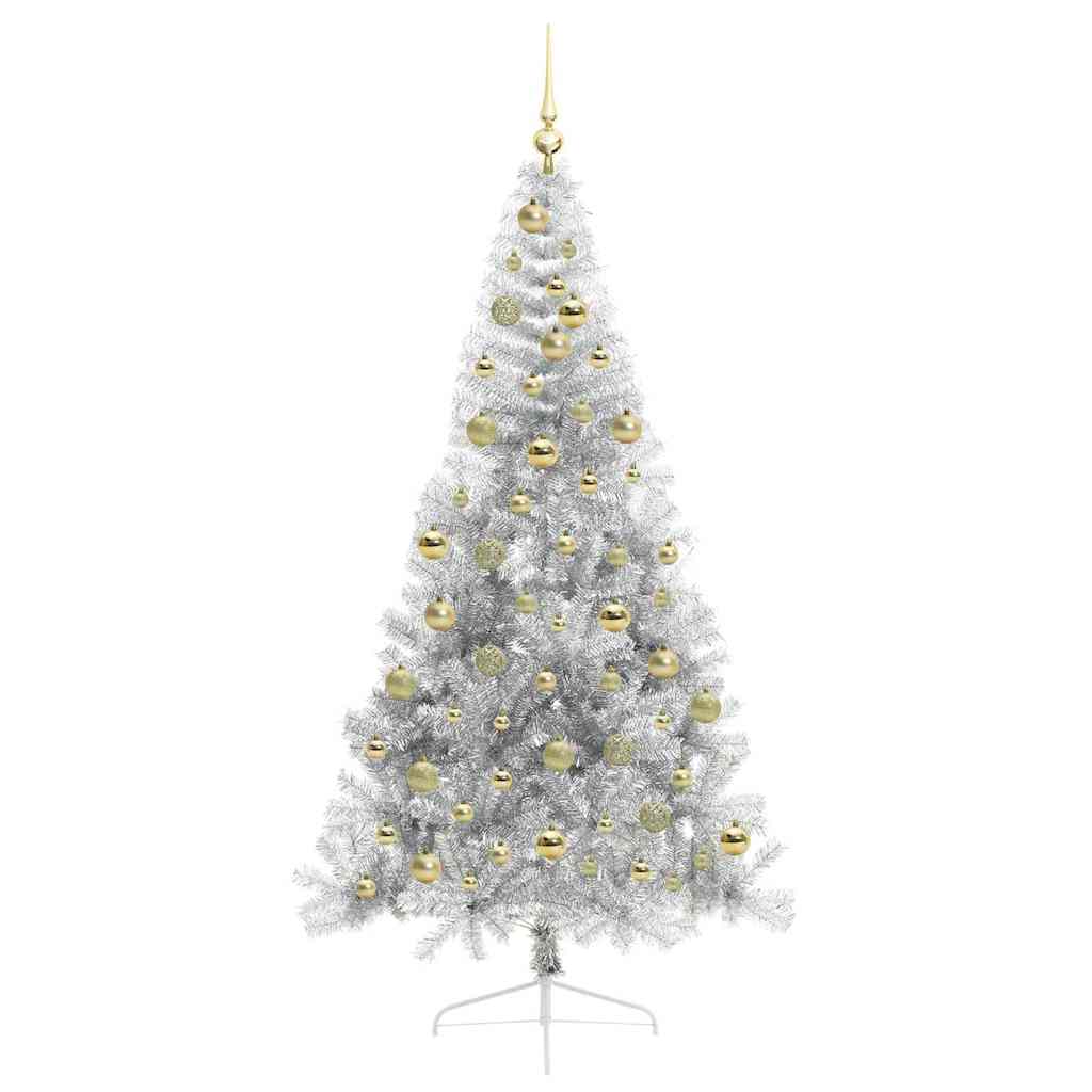 Kunstmatig Voorverlicht Kerstboom met 300 LED Zilver 210 cm PET
