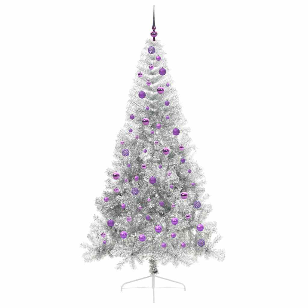 Kunstmatig Voorverlicht Kerstboom met 300 LED Zilver 210 cm PET