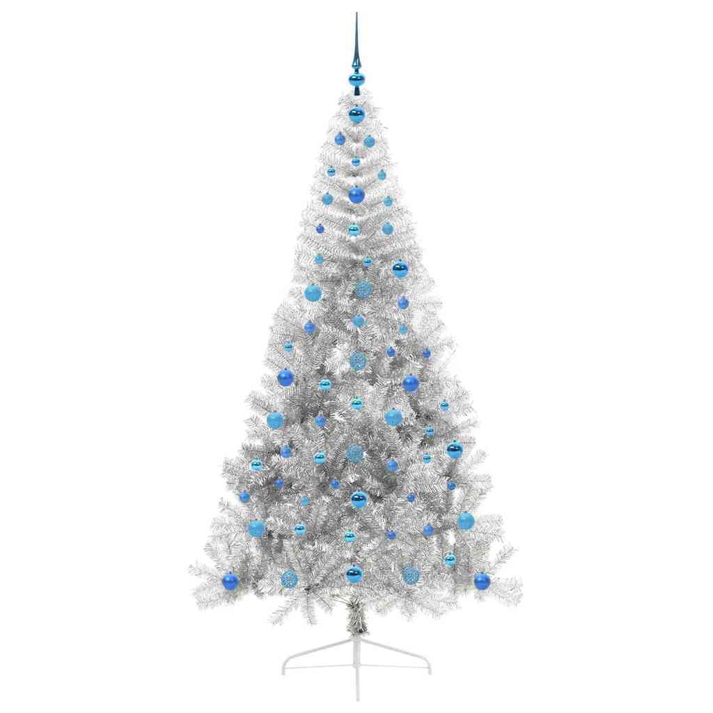 Kunstmatig Voorverlicht Kerstboom met 300 LED Zilver 210 cm PET