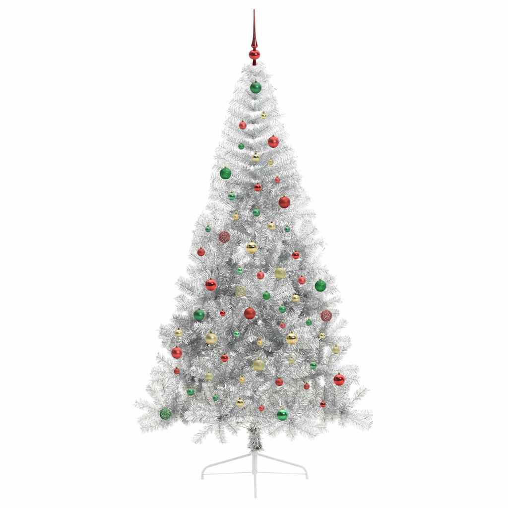 Kunstmatig Voorverlicht Kerstboom met 300 LED Zilver 210 cm PET