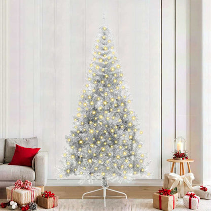 Kunstmatig Voorverlicht Kerstboom met 300 LED Zilver 240 cm PET