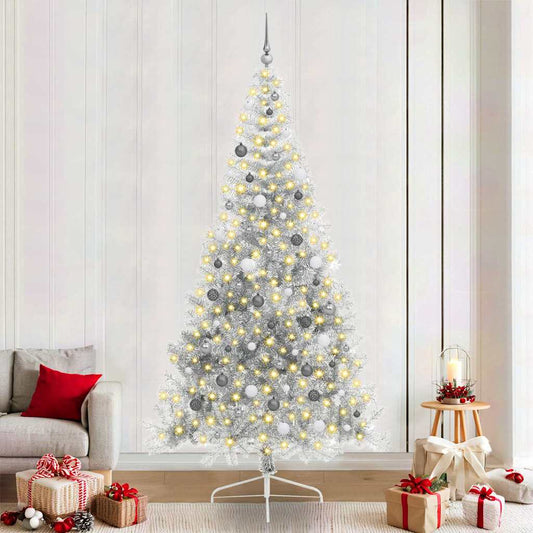 Kunstmatig Voorverlicht Kerstboom met 300 LED Zilver 240 cm PET