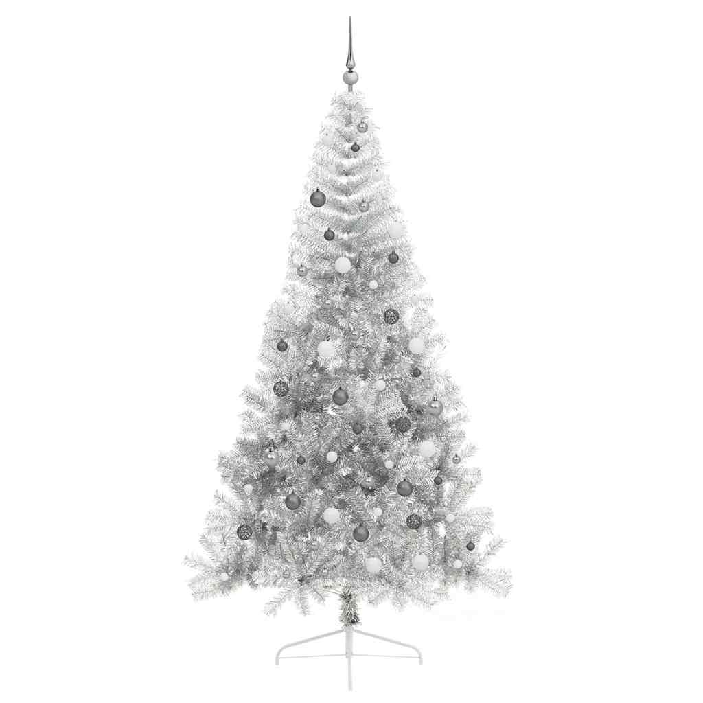 Kunstmatig Voorverlicht Kerstboom met 300 LED Zilver 240 cm PET
