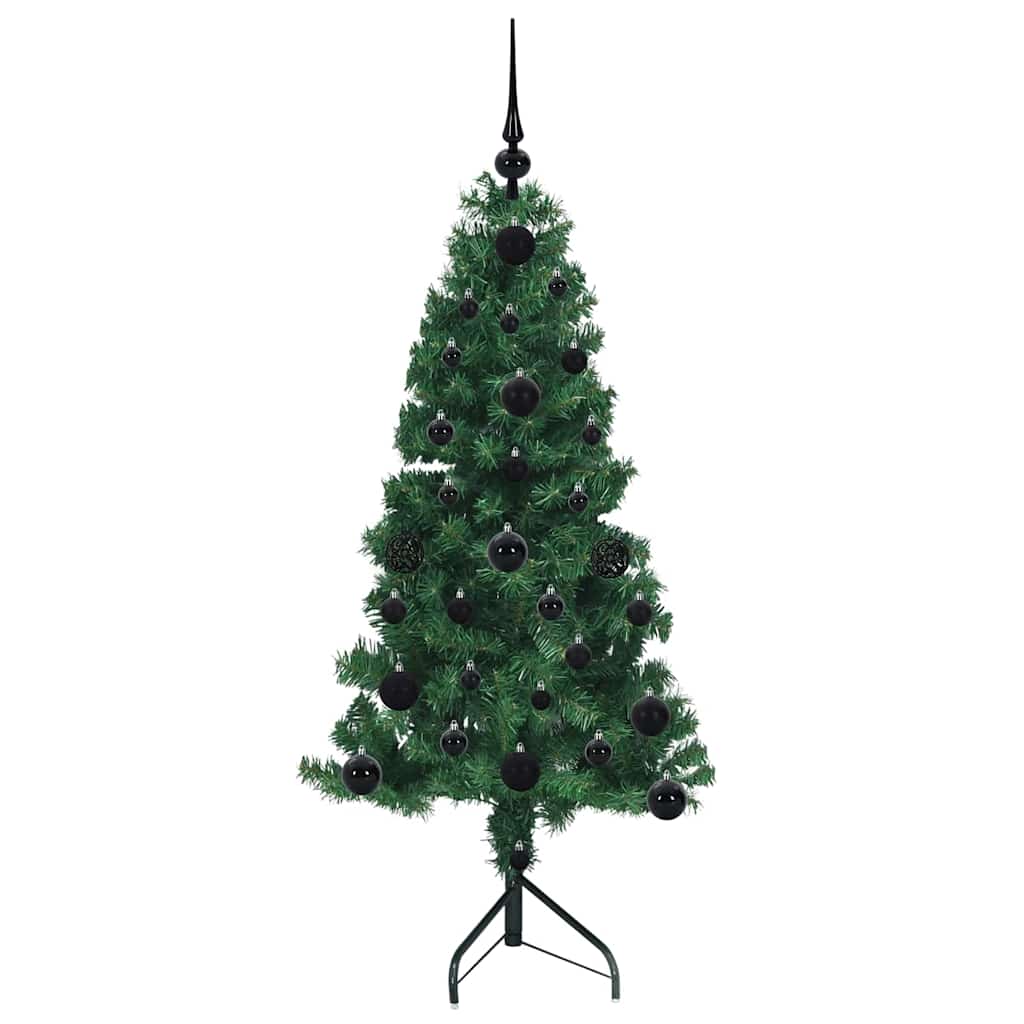 Hoek Kunstkerstboom met 150 LED Groen 120 cm PVC en Metaal