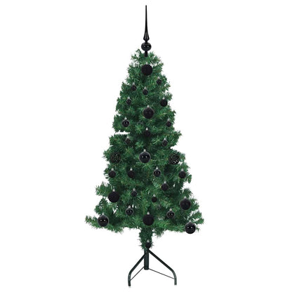 Hoek Kunstkerstboom met 150 LED Groen 120 cm PVC en Metaal