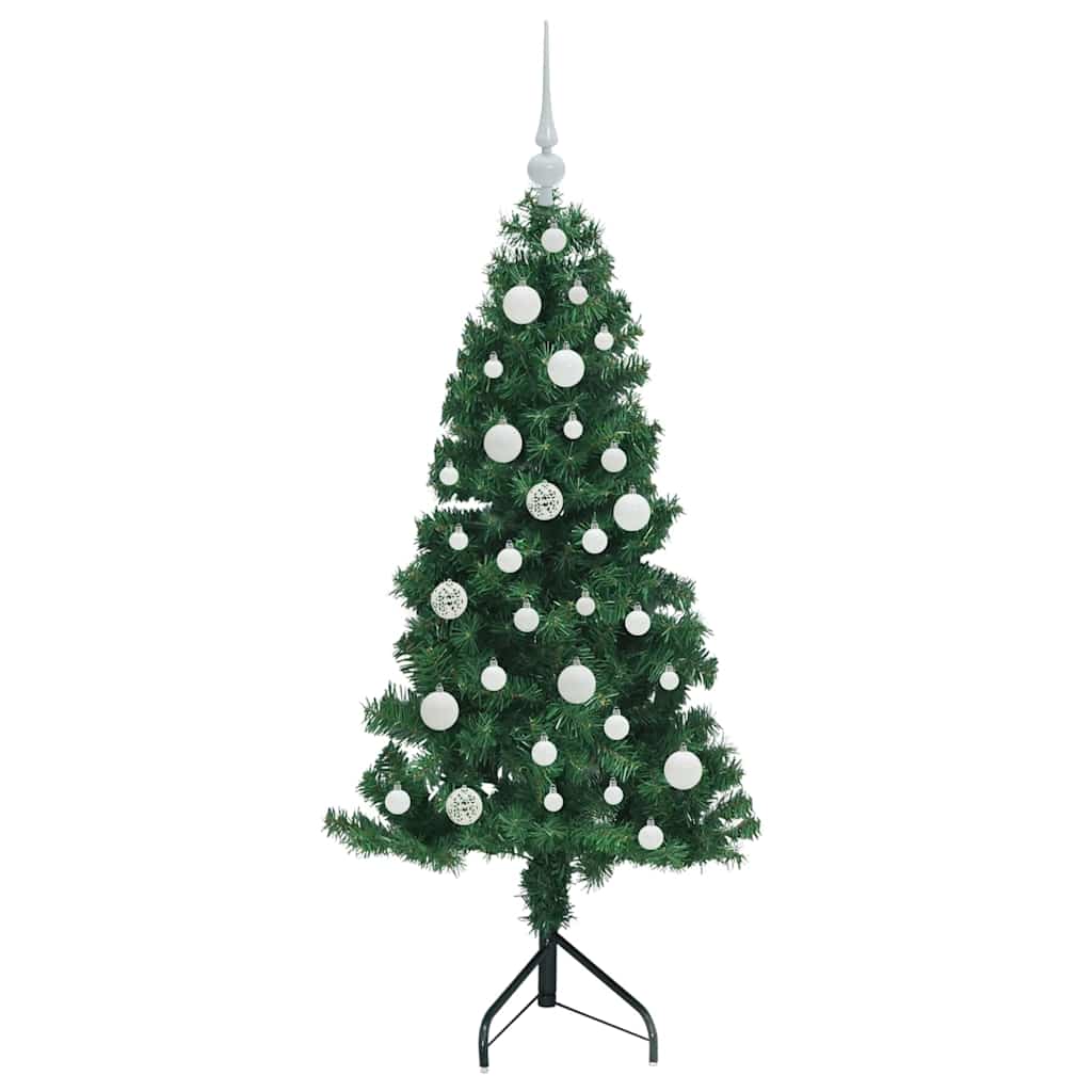 Hoek Kunstkerstboom met 150 LED Groen 120 cm PVC en Metaal