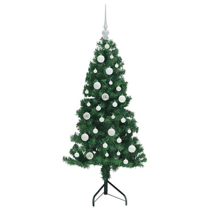 Hoek Kunstkerstboom met 150 LED Groen 120 cm PVC en Metaal